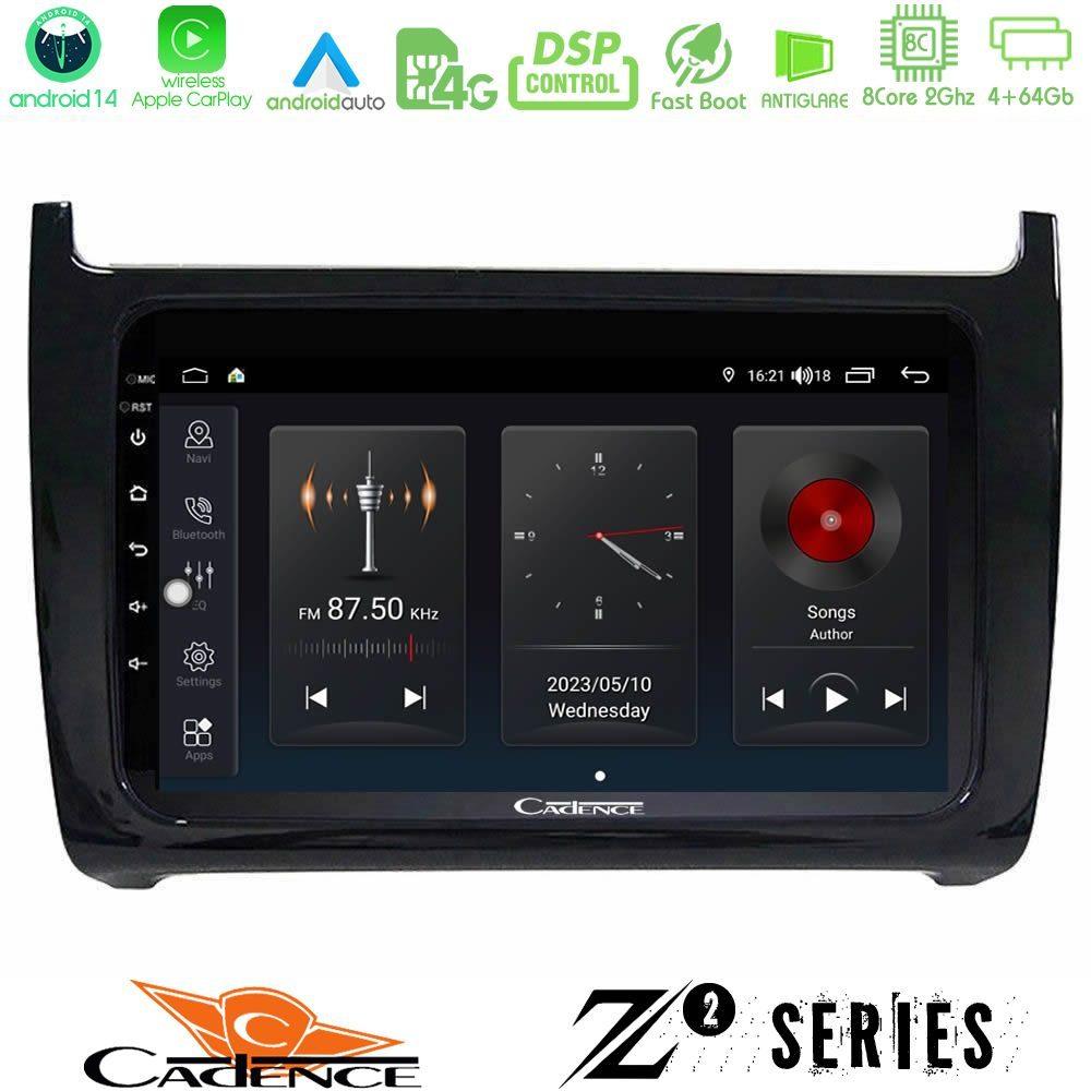 Cadence Z2 Series 8Core Android14 4+64GB  Vw Polo Navigation Multimedia Tablet 9" Με Carplay & Android Auto - U-Z2-VW6901BL
