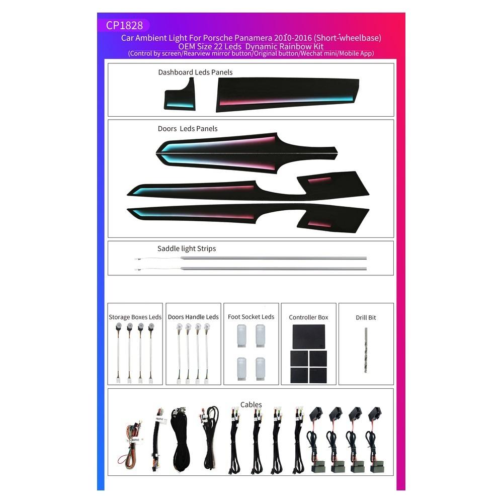 Ατμοσφαιρικός Φωτισμός Porsche Panamera 2010-2016 OEM Ambient Light Kit - L-AL-CP1828
