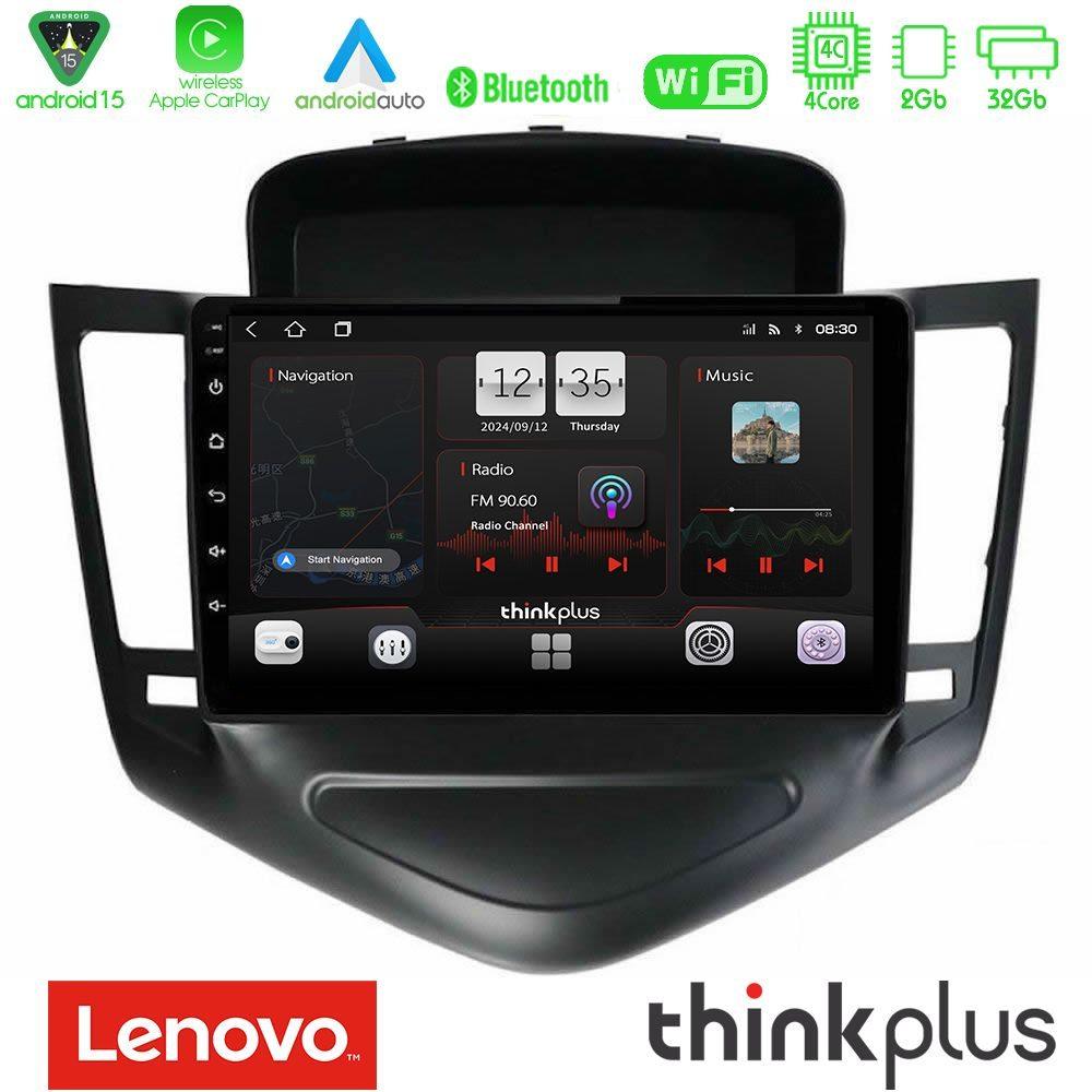Lenovo Thinkplus Series 4Core Android15 2+32GB     Chevrolet Cruze 2009-2012 Navigation Multimedia Tablet 9"  Με Carplay & Android Auto (Μαύρο) - U-SQZ-CV0045