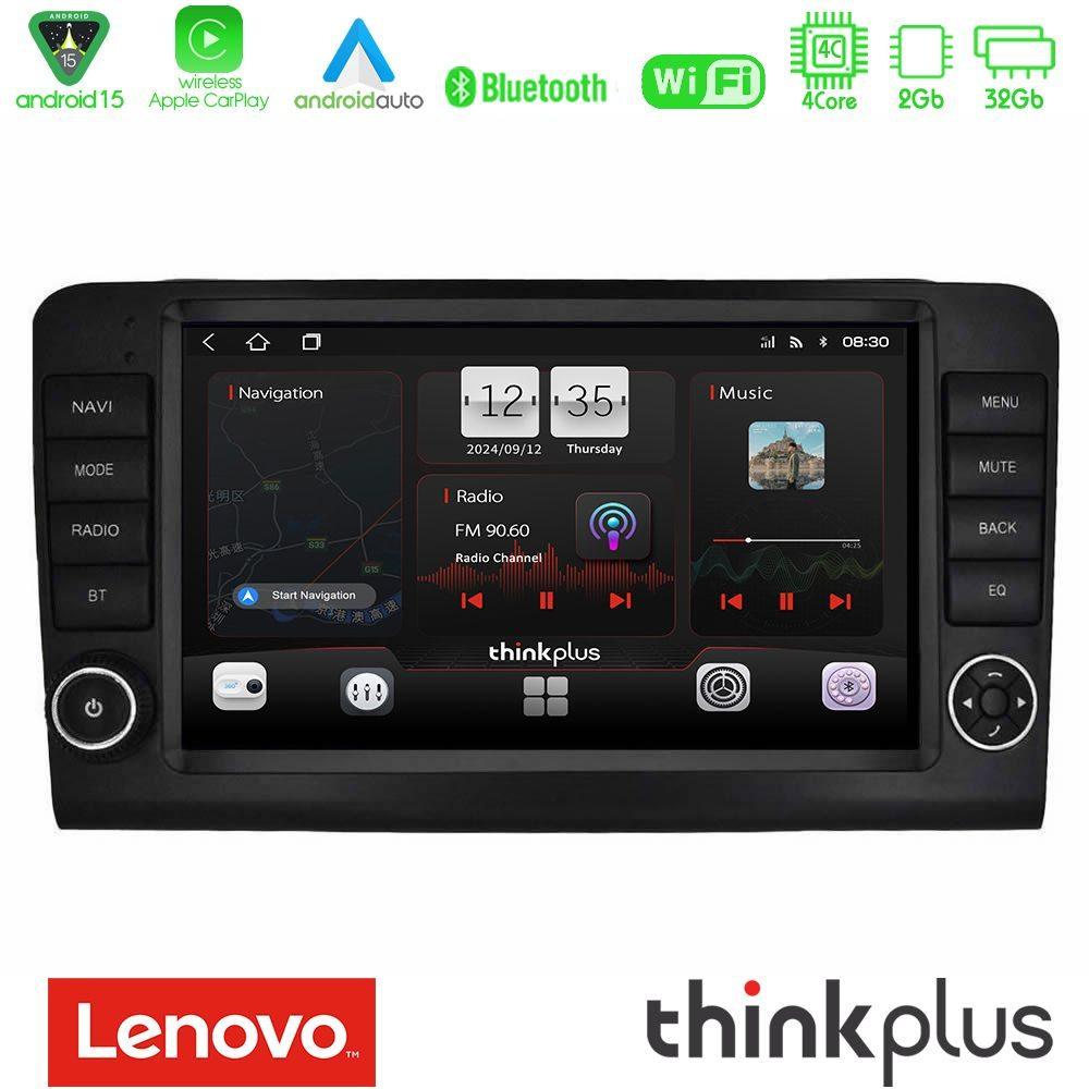 Lenovo Thinkplus Series 4Core Android15 2+32GB  Mercedes ML/GL Class W164 2006-2011 Navigation Multimedia Tablet 9"  Με Carplay & Android Auto (OEM Look) - U-SQZ-MB1851