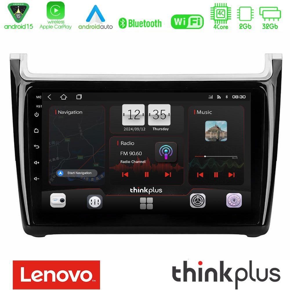 Lenovo Thinkplus Series 4Core Android15 2+32GB  Vw Polo Navigation Multimedia Tablet 9" Με Carplay & Android Auto - U-SQZ-VW6901PB
