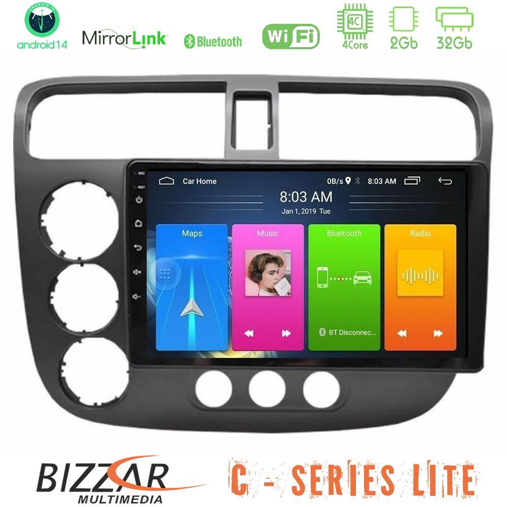 Bizzar C Series Lite 4Core Android14 2+32GB  Honda Civic 2001-2005 Navigation Multimedia Tablet 9" - U-C-HD174N