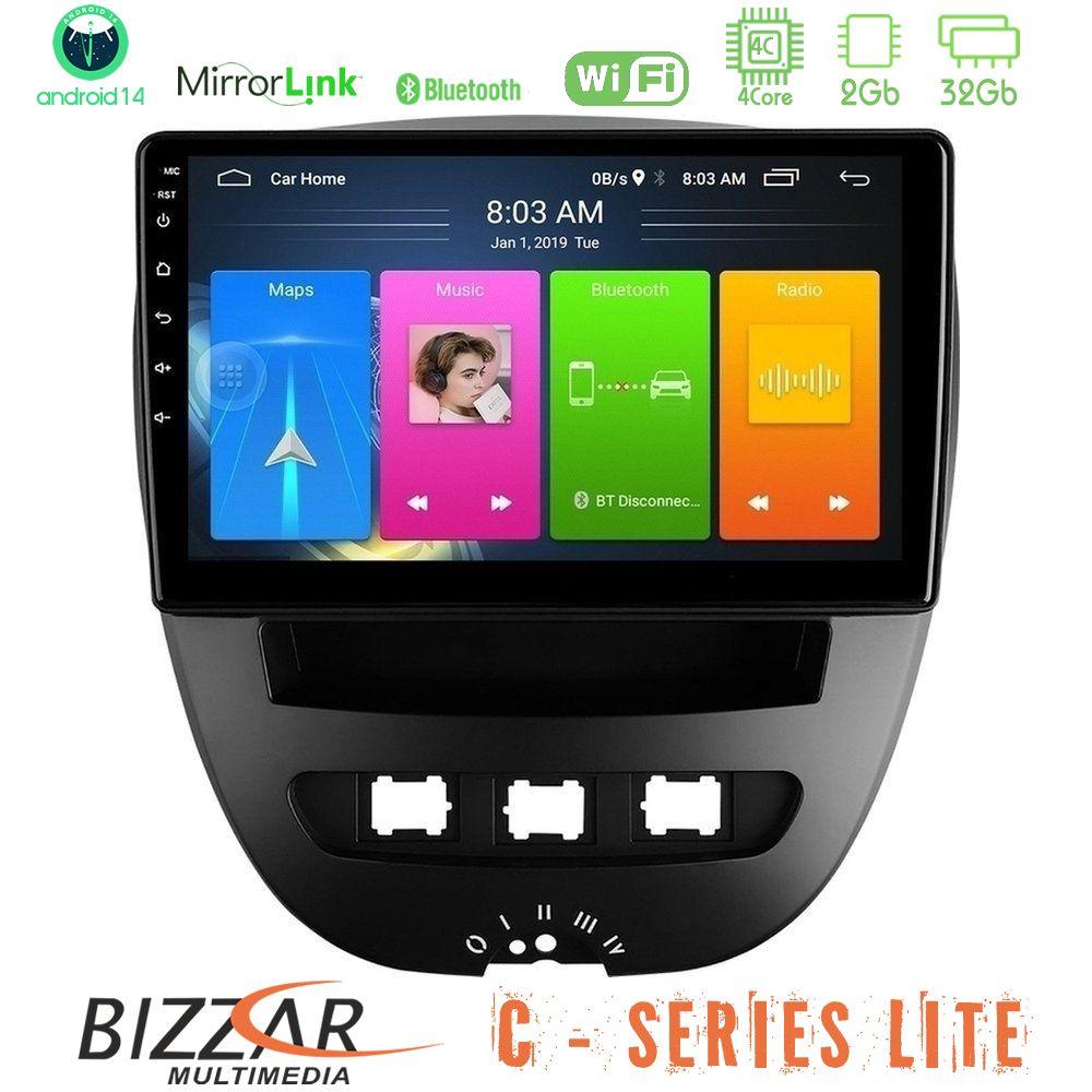Bizzar C Series Lite 4Core Android14 2+32GB  Toyota Aygo/Citroen C1/Peugeot 107 Navigation Multimedia Tablet 10" - U-C-TY0866