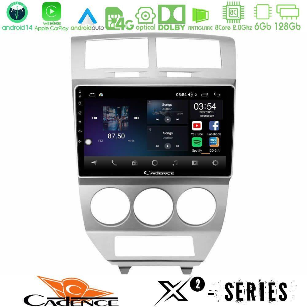 Cadence X2 Series 8Core Android14 6+128GB  Dodge Caliber 2006-2011 Navigation Multimedia Tablet 10" - U-X2-DG0707
