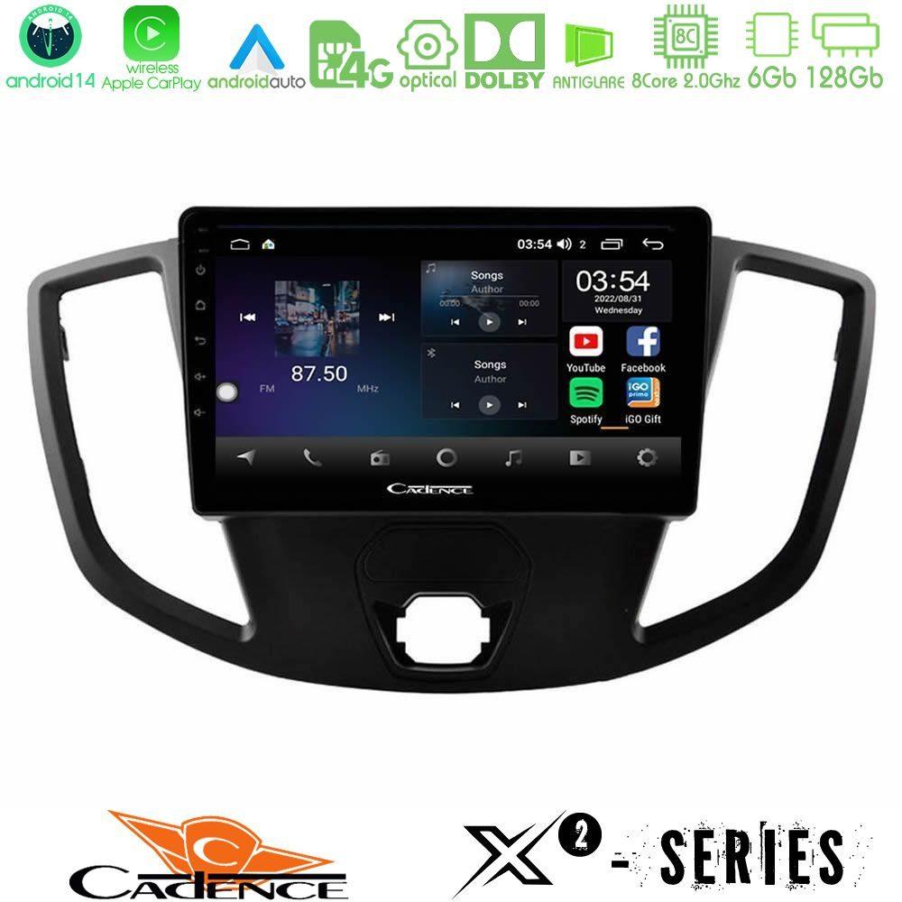 Cadence X2 Series 8Core Android14 6+128GB  Ford Transit 2014-> Navigation Multimedia Tablet 9" - U-X2-FD1554