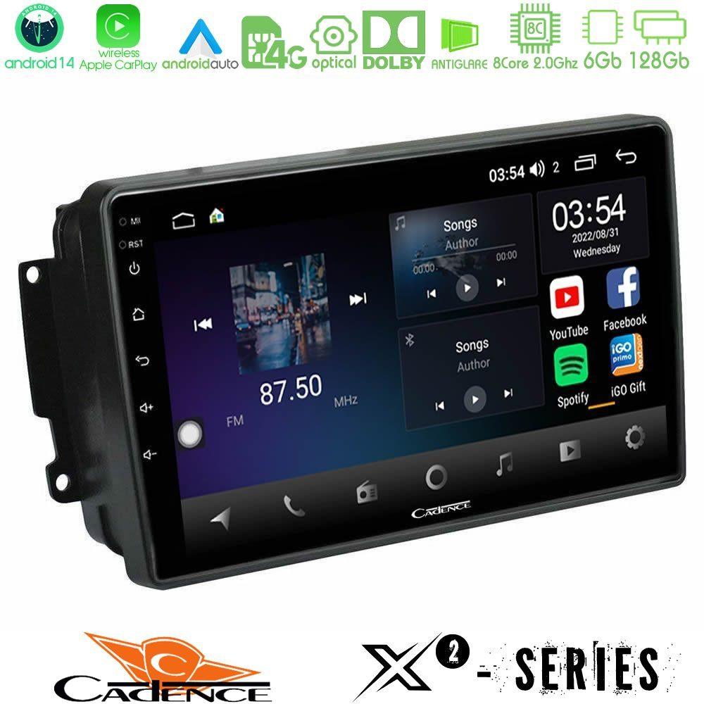 Cadence X2 Series 8Core Android14 6+128GB  Mercedes C/CLK/G Class (W203/W209) Navigation Multimedia Tablet 9" - U-X2-MB0566