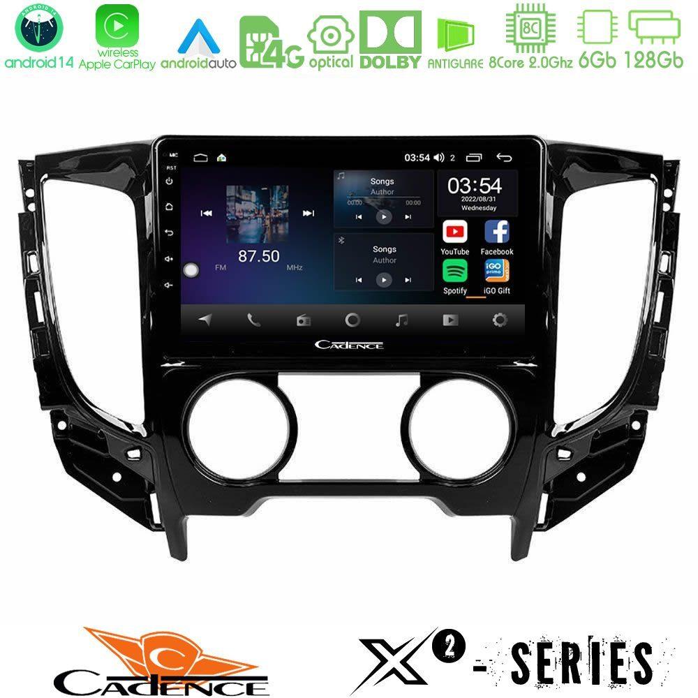 Cadence X2 Series 8Core Android14 6+128GB  Mitsubishi L200 2016-> amp; Fiat Fullback (Manual A/C) Navigation Multimedia Tablet 9" - U-X2-MT0620