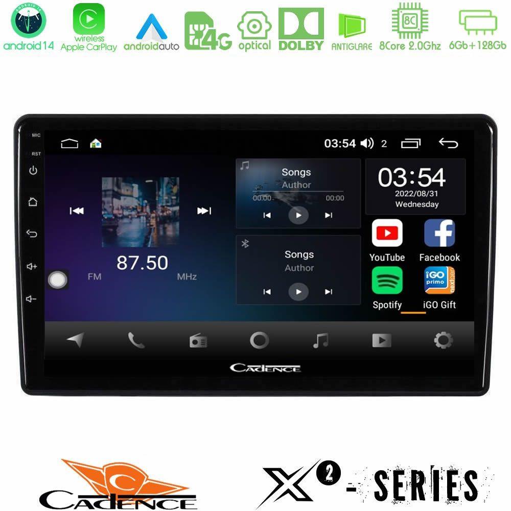 Cadence X2 Series 8Core Android14 6+128GB Opel Combo/Vectra /Vivaro/Agila Navigation Multimedia Tablet 10" - U-X2-RN1723