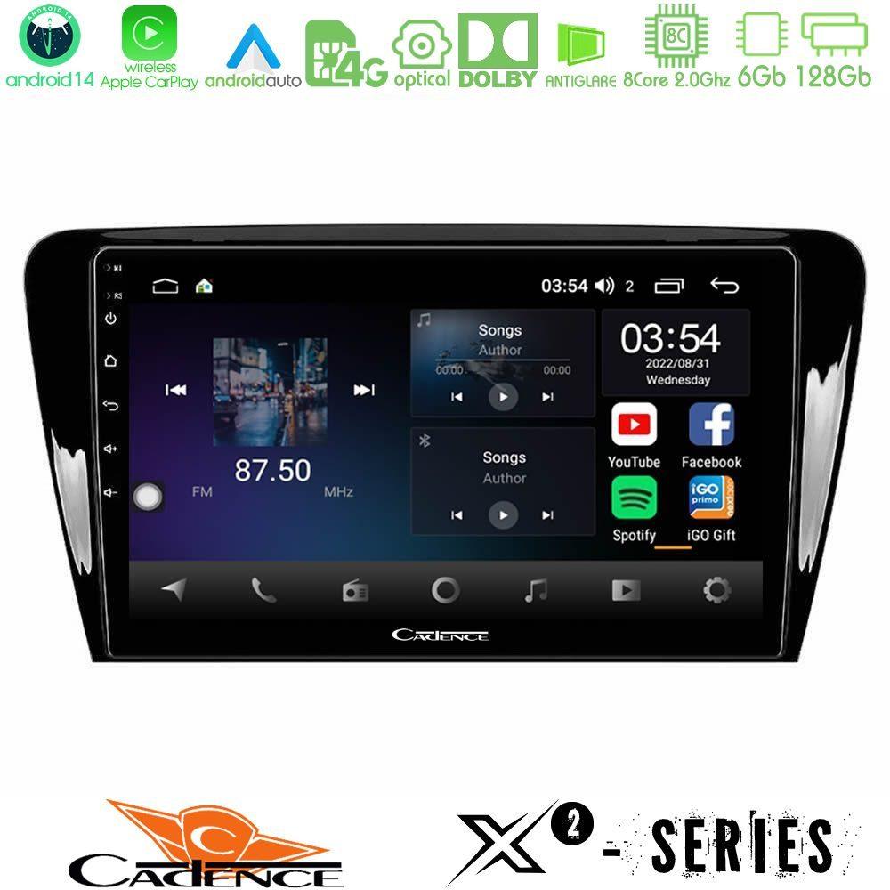 Cadence X2 Series 8Core Android14 6+128GB  Skoda Octavia 7 Navigation Multimedia Tablet 10" - U-X2-SK007