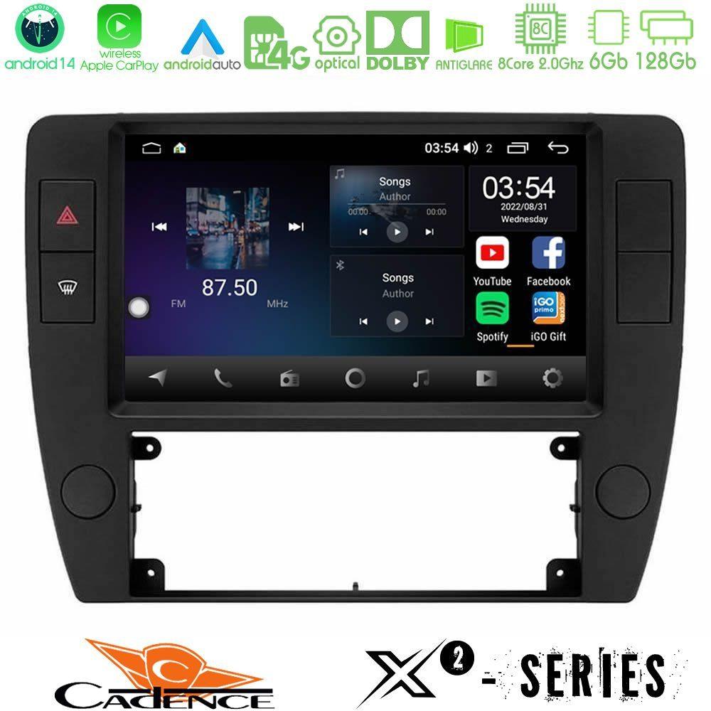 Cadence X2 Series 8Core Android14 6+128GB  VW Passat B5 2001-2005 Navigation Multimedia Tablet 9" - U-X2-VW1370