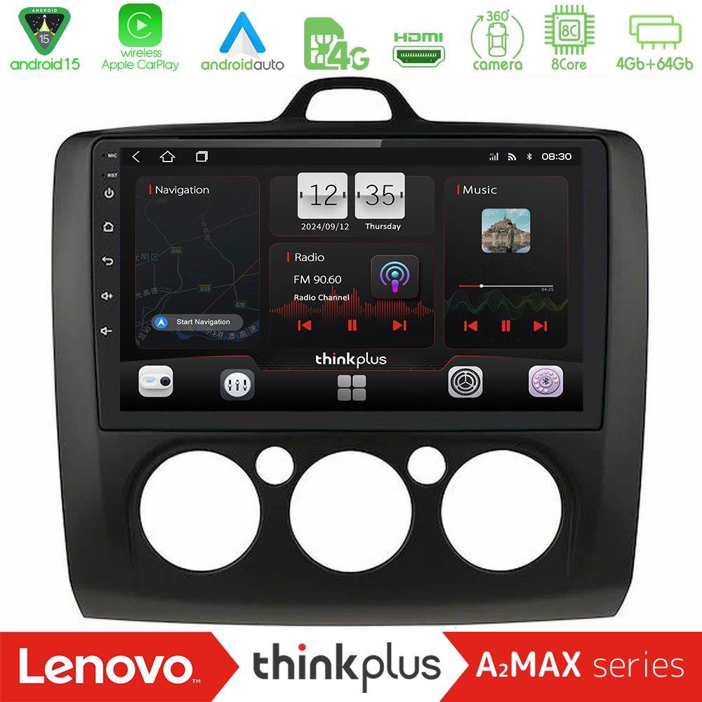 Lenovo Thinkplus A2MAX Series 8Core Android15 4+64GB  Ford Focus Manual AC Navigation Multimedia Tablet 9" (Μαύρο Χρώμα) - U-SQY-FD0041MB