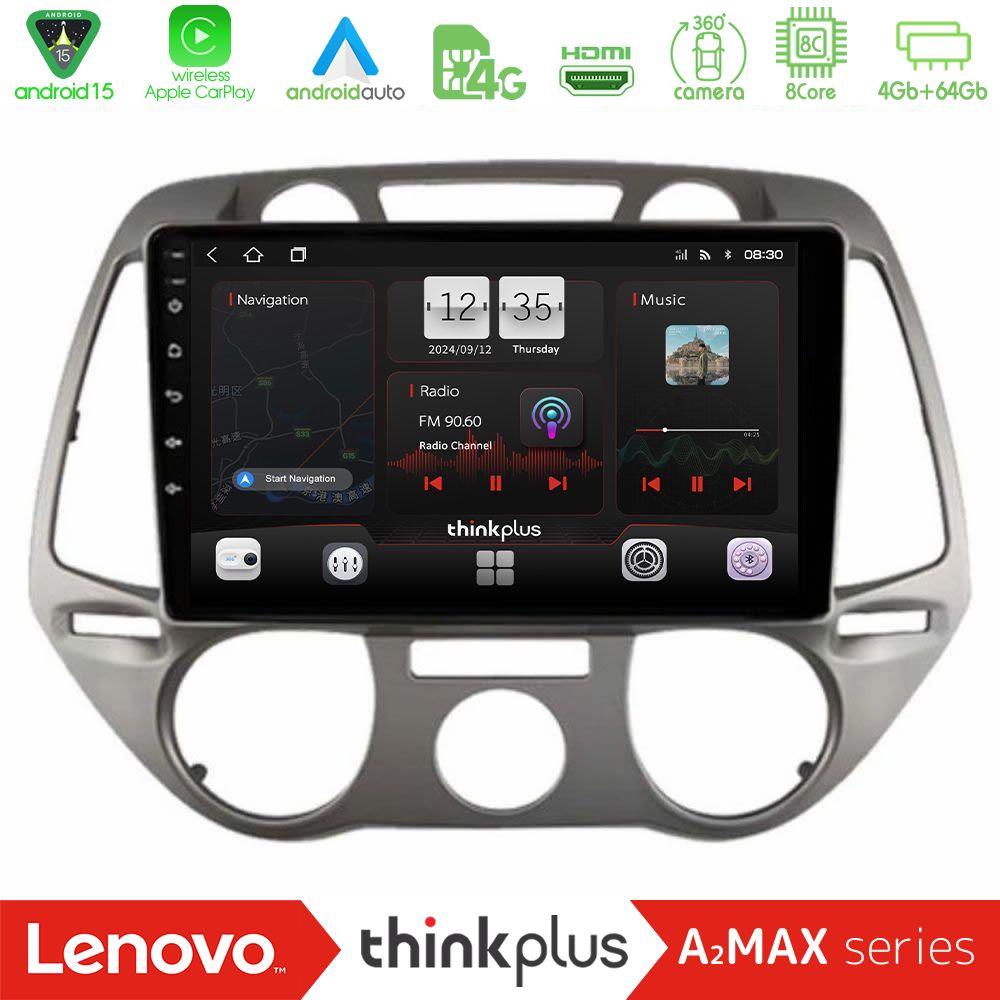 Lenovo Thinkplus A2MAX Series 8Core Android15 4+64GB  Hyundai i20 2009-2012 Manual A/C Navigation Multimedia Tablet 9" - U-SQY-HY1100