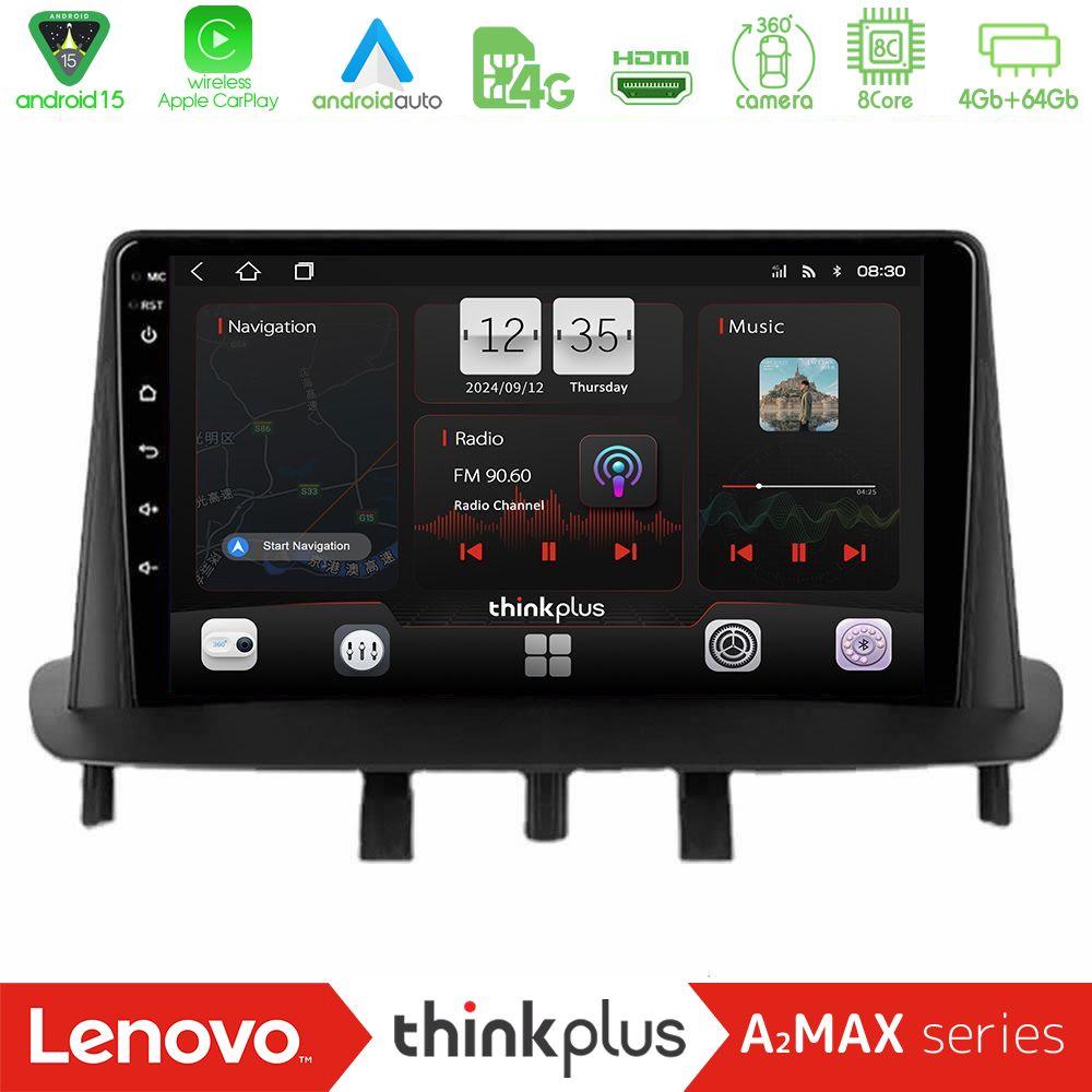 Lenovo Thinkplus A2MAX Series 8Core Android15 4+64GB  Renault Megane 3 2009-2013 Navigation Multimedia Tablet 9" - U-SQY-RN0718