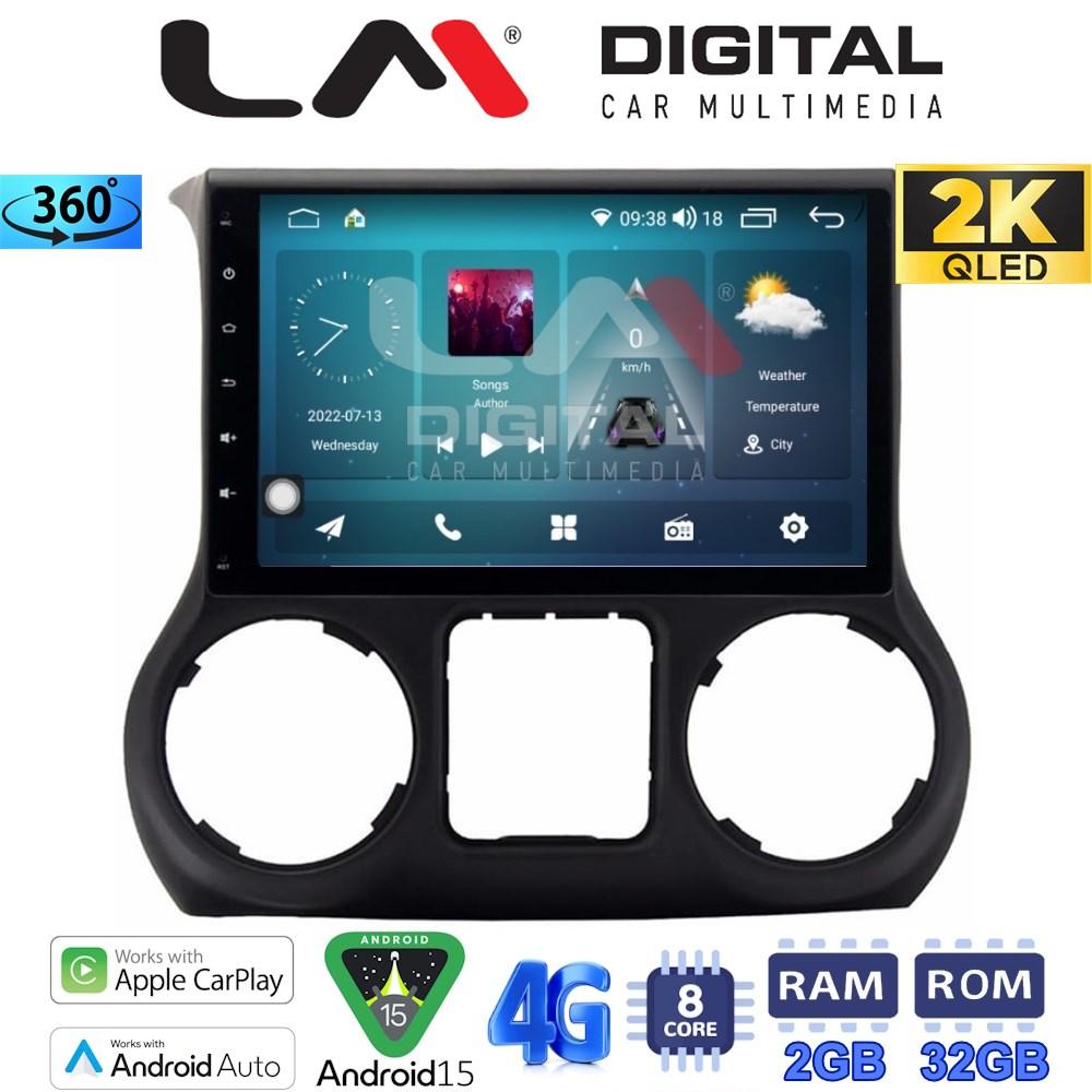 LM Digital - LM ZB8745B GPS Οθόνη OEM Multimedia Αυτοκινήτου για Jeep Wrangler 2011 > 2017 (CarPlay/AndroidAuto/BT/GPS/WIFI/GPRS)