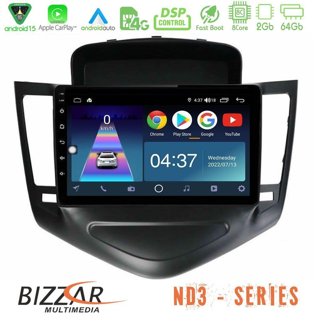 Bizzar ND3 Series 8Core Android15 2+64GB     Chevrolet Cruze 2009-2012 Navigation Multimedia Tablet 9"    (Μαύρο) - U-ND3-CV0045