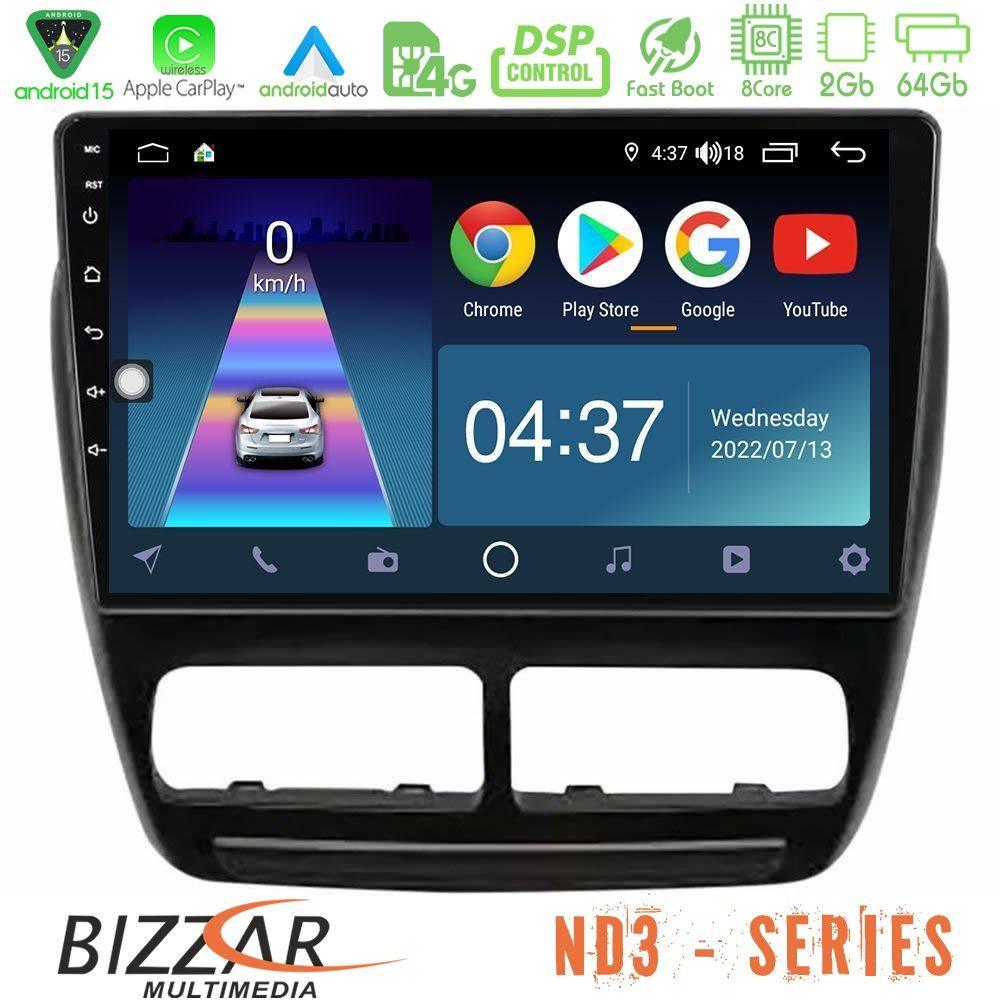 Bizzar ND3 Series 8Core Android15 2+64GB  Fiat Doblo / Opel Combo 2010-2014 Navigation Multimedia Tablet 9" - U-ND3-FT1032