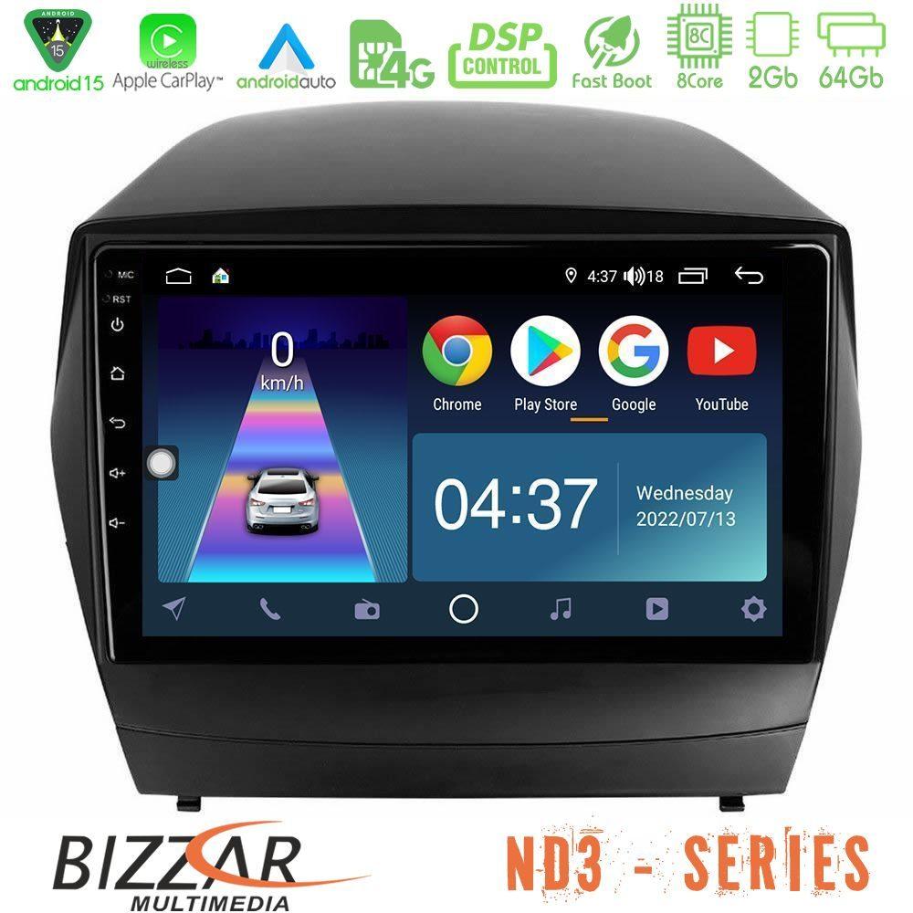 Bizzar ND3 Series 8Core Android15 2+64GB  Hyundai IX35 Auto A/C Navigation Multimedia Tablet 9" - U-ND3-HY0029