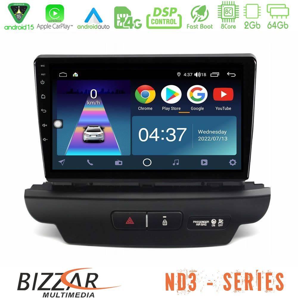 Bizzar ND3 Series 8Core Android15 2+64GB  Kia Ceed 2018-2023 Navigation Multimedia Tablet 9"   (Low Version) - U-ND3-KI1674