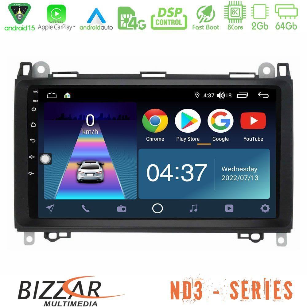 Bizzar ND3 Series 8Core Android15 2+64GB  Mercedes A/B/Vito/Sprinter Class Navigation Multimedia Tablet 9" - U-ND3-MB0759