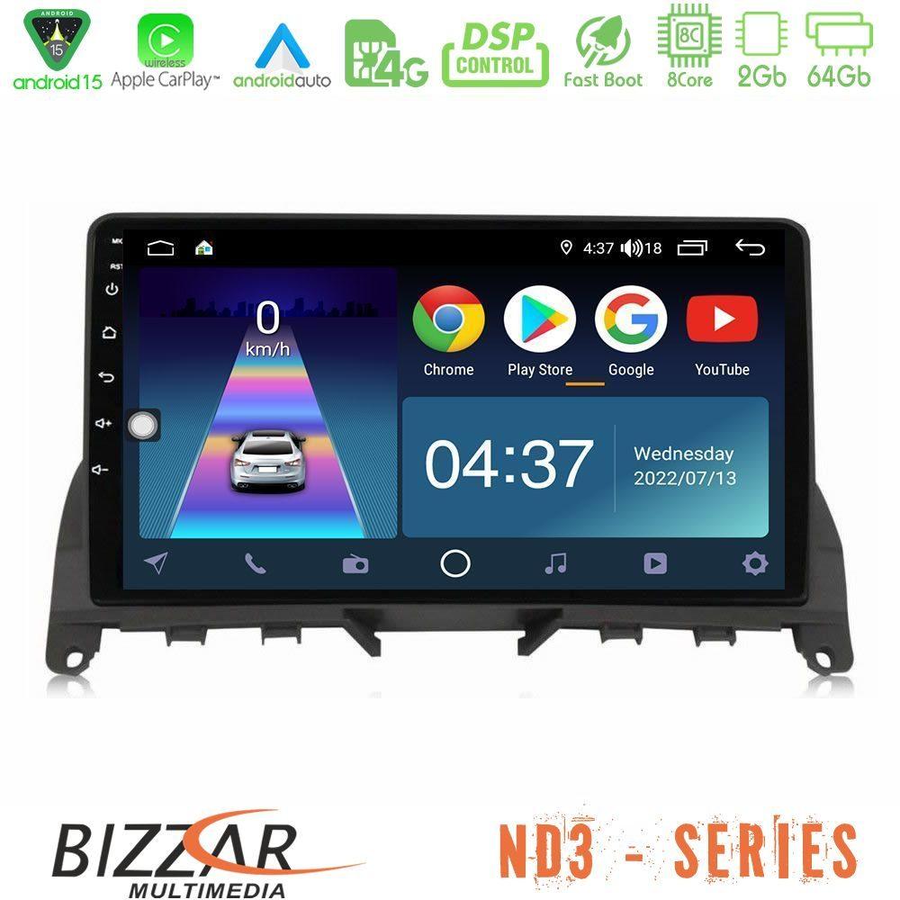Bizzar ND3 Series 8Core Android15 2+64GB  Mercedes C Class W204 Navigation Multimedia Tablet 9"   (Σκούρο καφέ) - U-ND3-MB0842BR