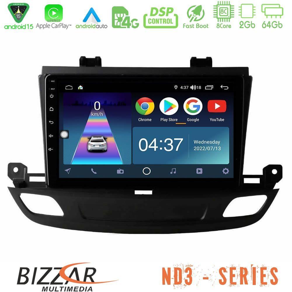 Bizzar ND3 Series 8Core Android15 2+64GB  Opel Insignia 2 2017-2020 Navigation Multimedia Tablet 9" - U-ND3-OP1402