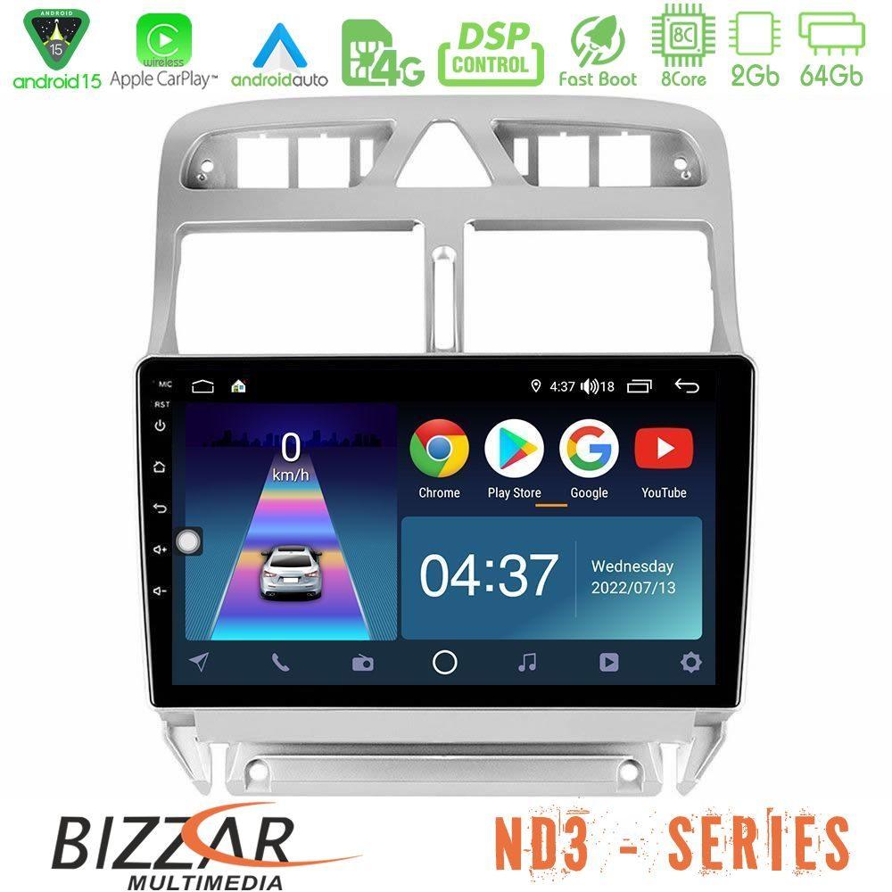Bizzar ND3 Series 8Core Android15 2+64GB  Peugeot 307 2002-2008 Navigation Multimedia Tablet 9" - U-ND3-PG0655