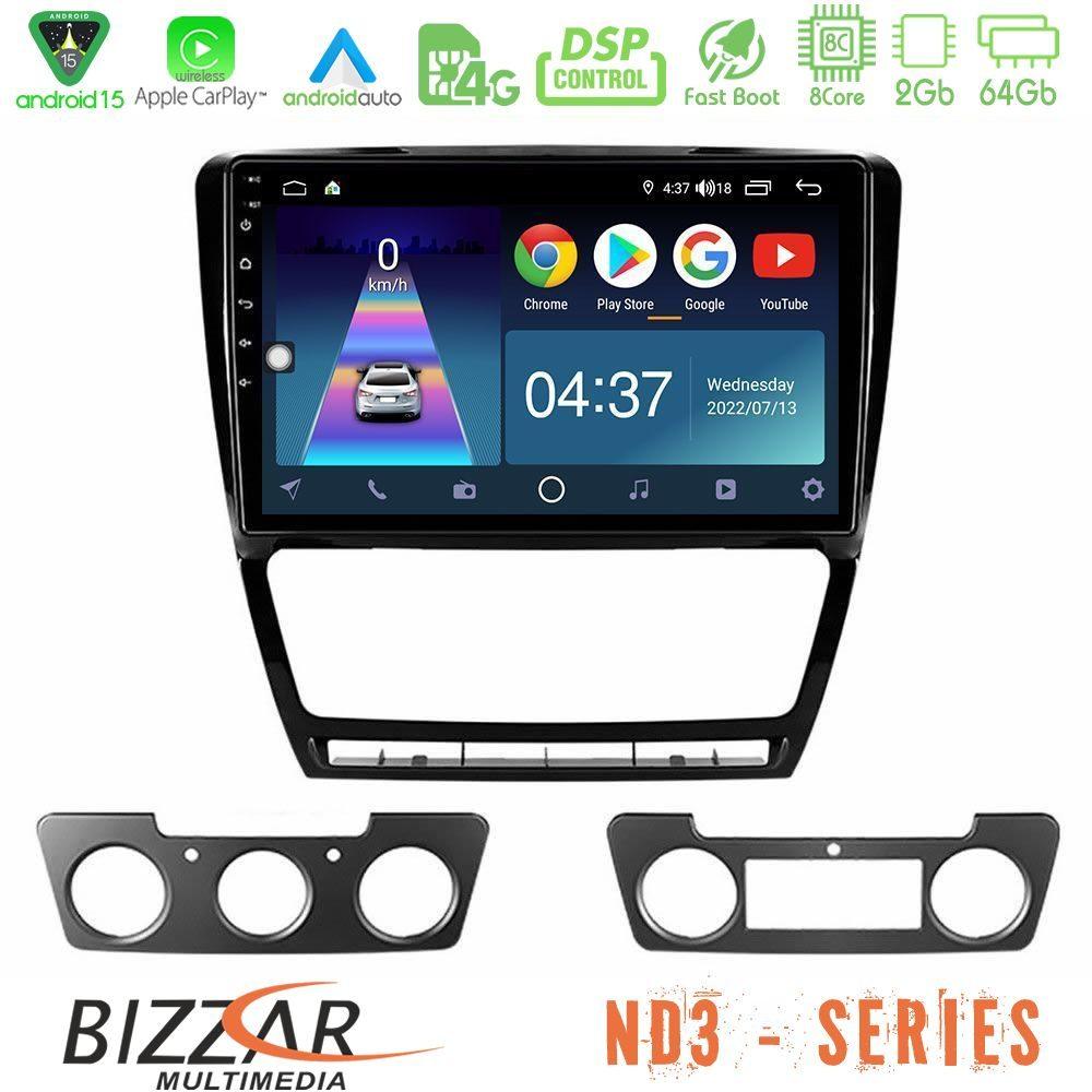 Bizzar ND3 Series 8Core Android15 2+64GB  Skoda Octavia 5 Navigation Multimedia Tablet 10" - U-ND3-SK229B