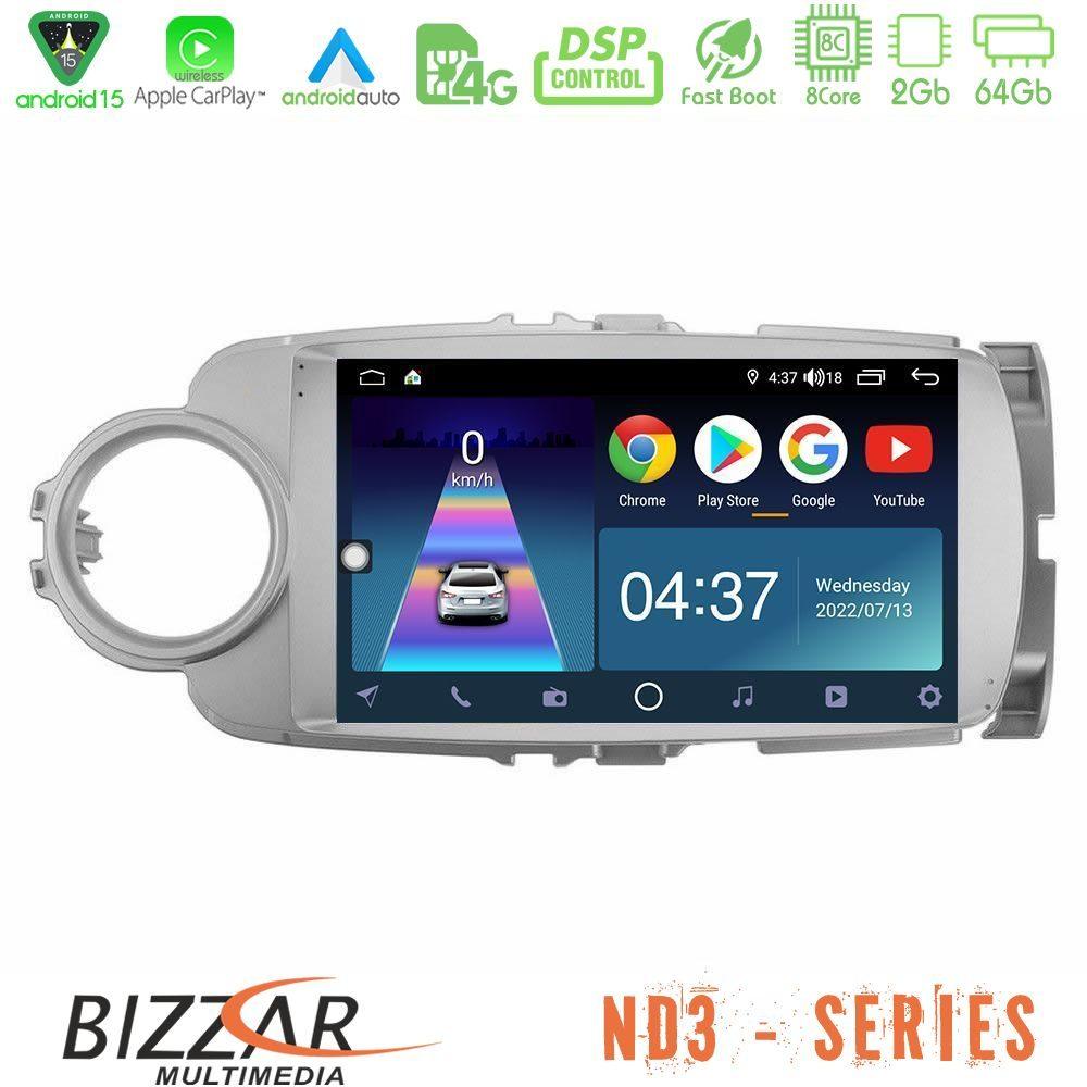 Bizzar ND3 Series 8Core Android15 2+64GB Toyota Yaris Navigation Multimedia Tablet 9" - U-ND3-TY1777