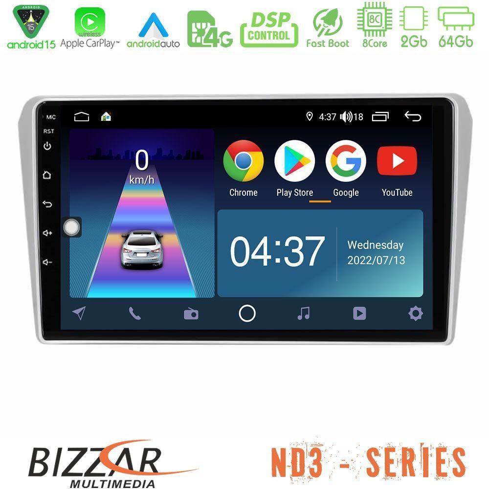 Bizzar ND3 Series 8Core Android15 2+64GB  Toyota Avensis T25 02/2003–2008 Navigation Multimedia Tablet 9" - U-ND3-TY412N