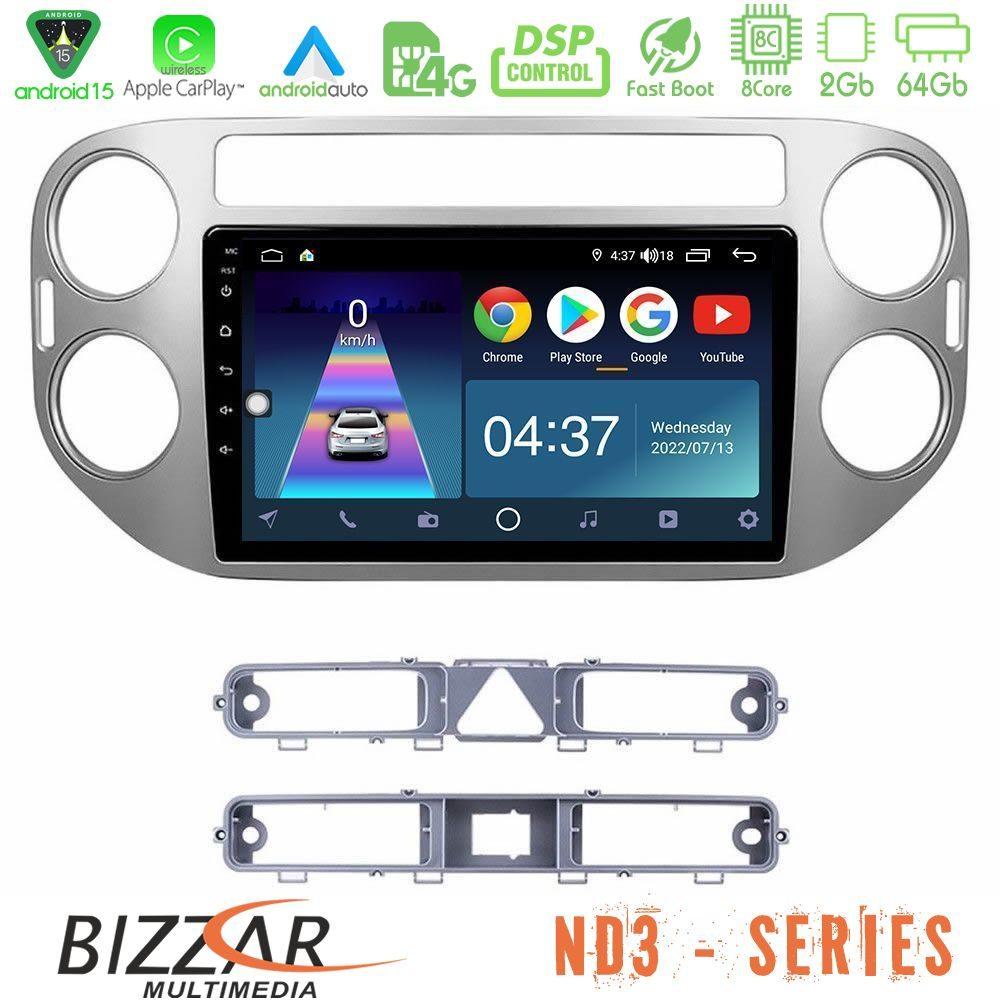 Bizzar ND3 Series 8Core Android15 2+64GB  VW Tiguan Navigation Multimedia Tablet 9" - U-ND3-VW0083