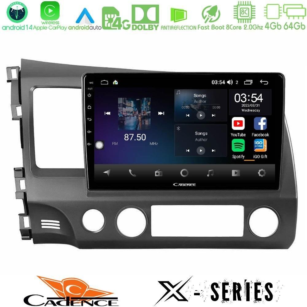Cadence X Series Honda Civic 2006-2011 8core Android 14 4+64GB Navigation Multimedia Tablet 10" - U-X-HD0242