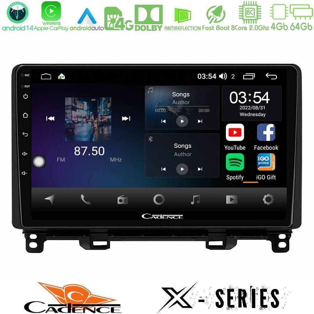 Cadence X Series Honda Jazz 2021-2025 8core Android 14 4+64GB Navigation Multimedia Tablet 9" - U-X-HD0363