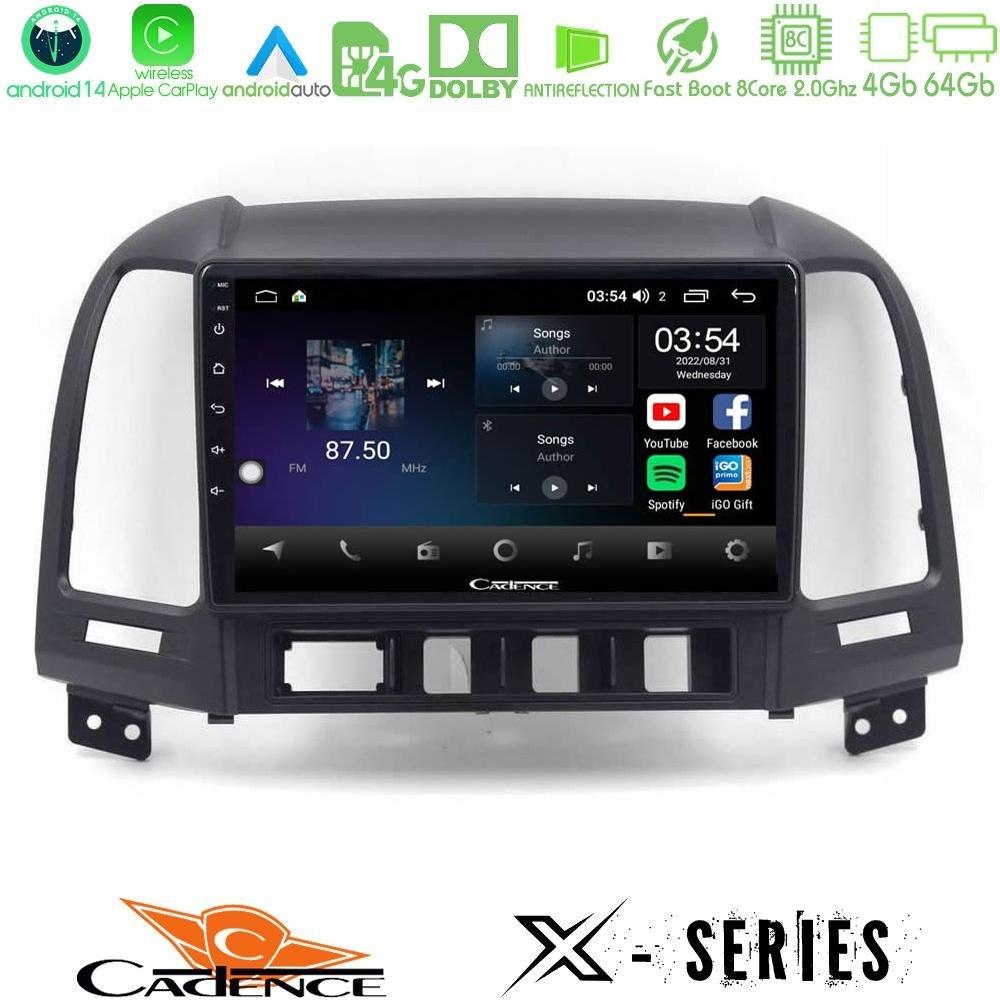 Cadence X Series Hyundai Santa Fe 2006-2013 8core Android 14 4+64GB Navigation Multimedia Tablet 10" - U-X-HY0624