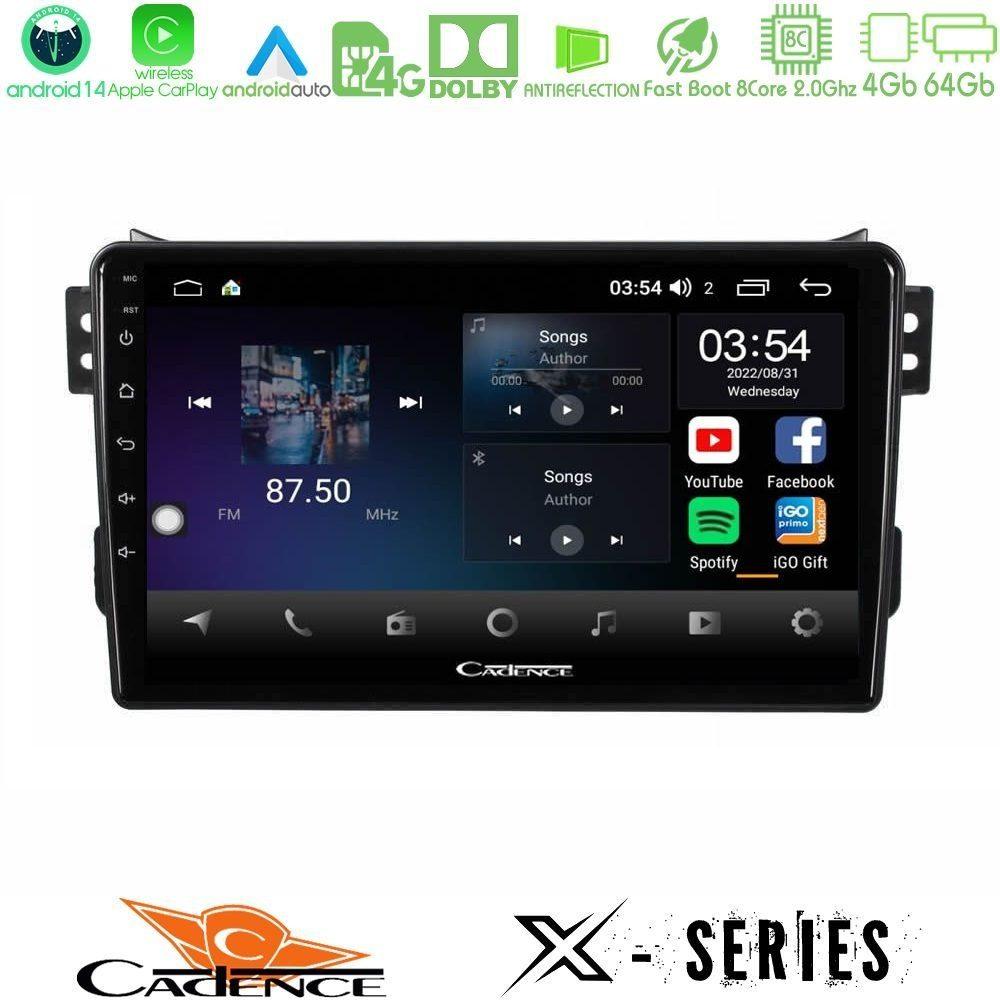Cadence X Series Suzuki Splash & Opel Agila 2008-2014 8core Android 14 4+64GB Navigation Multimedia Tablet 9" - U-X-SZ0648