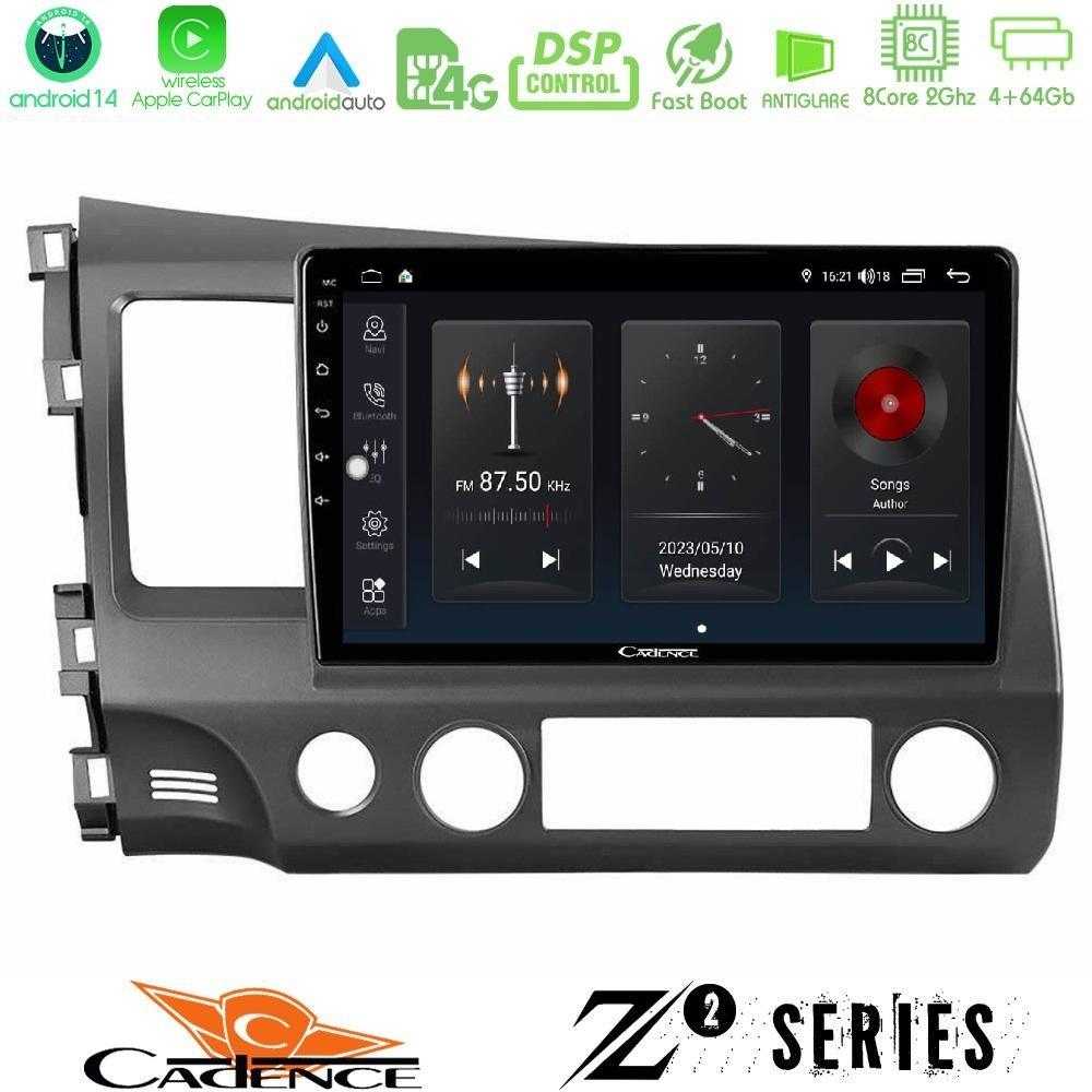 Cadence Z2 Series 8Core Android14 4+64GB Honda Civic 2006-2011 Navigation Multimedia Tablet 10" Με Carplay & Android Auto - U-Z2-HD0242