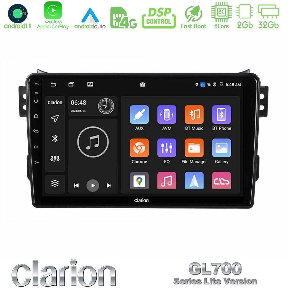 Clarion GL700 Lite Series 8Core Android11 2+32GB Suzuki Splash & Opel Agila 2008-2014 Navigation Multimedia Tablet 9" Με Carplay & Android Auto - U-G72L-SZ0648