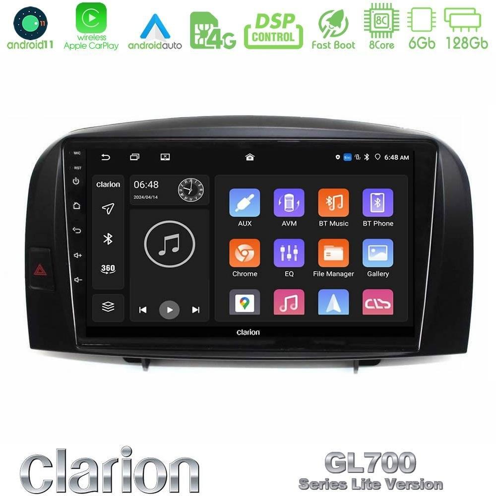 Clarion GL700 Lite Series 8Core Android11 6+128GB Hyundai Sonata 2005-2009 Navigation Multimedia Tablet 10" Με Carplay & Android Auto - U-G76L-HY0710