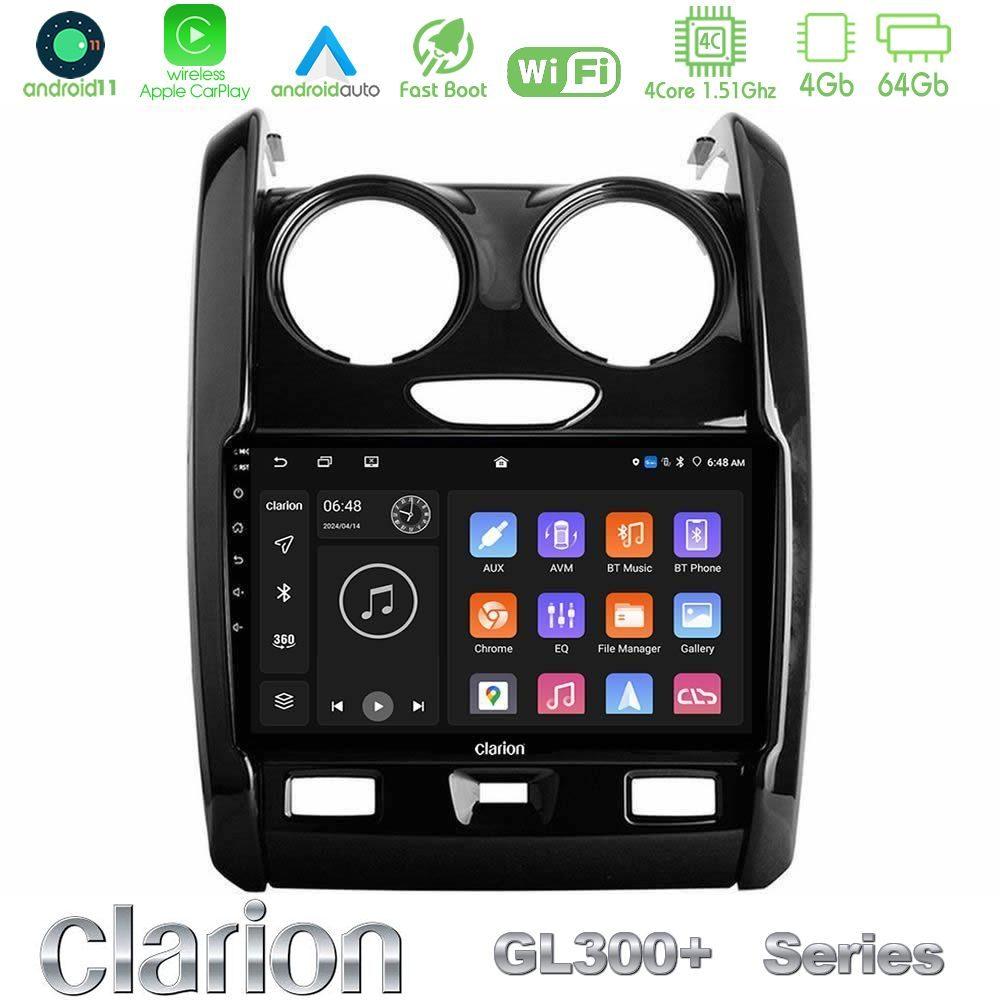 Clarion GL300+ Series 4Core Android11 4+64GB  Dacia Duster 2014-2018 Navigation Multimedia Tablet 9" - U-GL34-DC0430