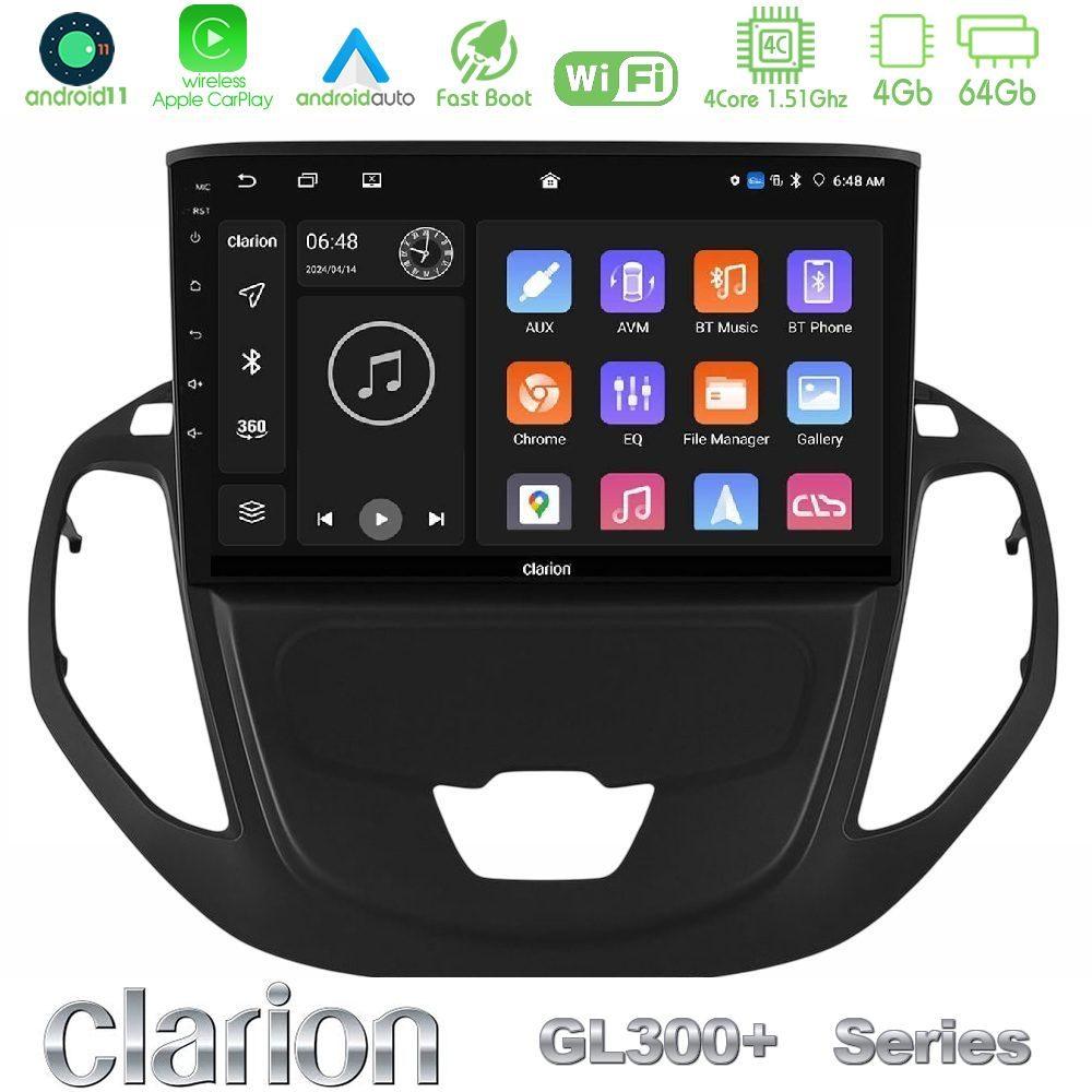 Clarion GL300+ Series 4Core Android11 4+64GB  Ford Courier 2015-2023 Navigation Multimedia Tablet 9" - U-GL34-FD3002