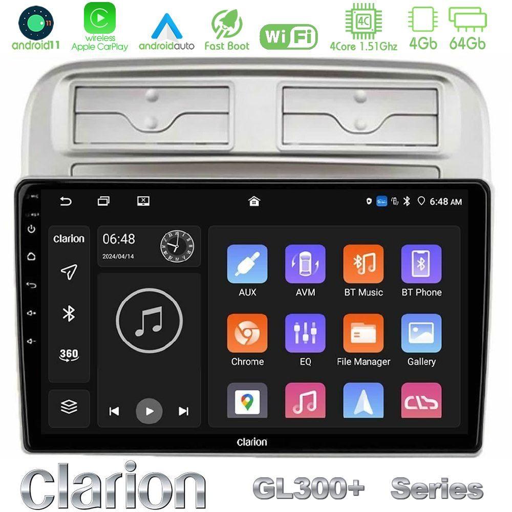 Clarion GL300+ Series 4Core Android11 4+64GB  Fiat Grande Punto 2006-2011 Navigation Multimedia Tablet 9" - U-GL34-FT1781