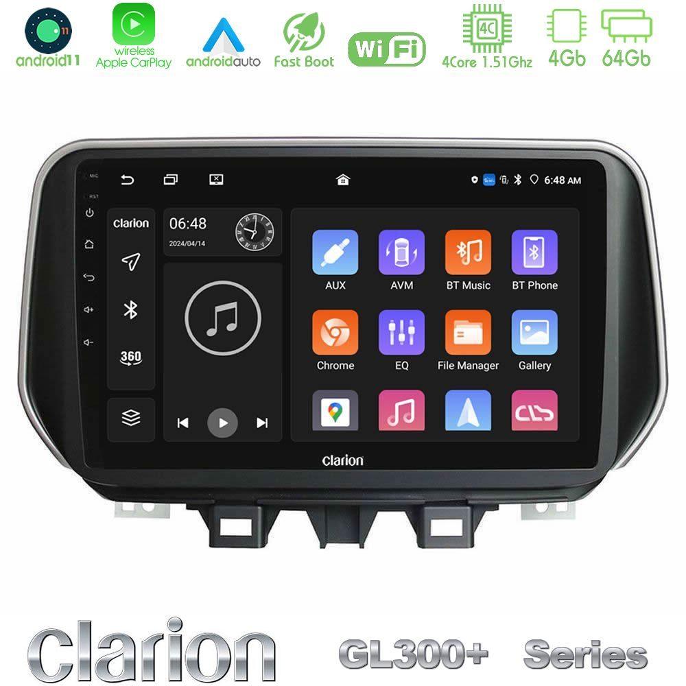 Clarion GL300+ Series 4Core Android11 4+64GB  Hyundai Tucson 2019-> Navigation Multimedia Tablet 9" - U-GL34-HY0504