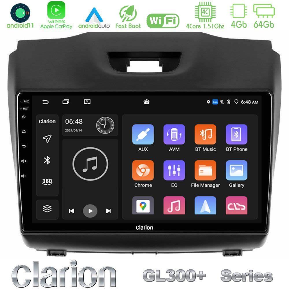 Clarion GL300+ Series 4Core Android11 4+64GB  Isuzu D-MAX 2012-2019 Navigation Multimedia Tablet 9" - U-GL34-IZ588