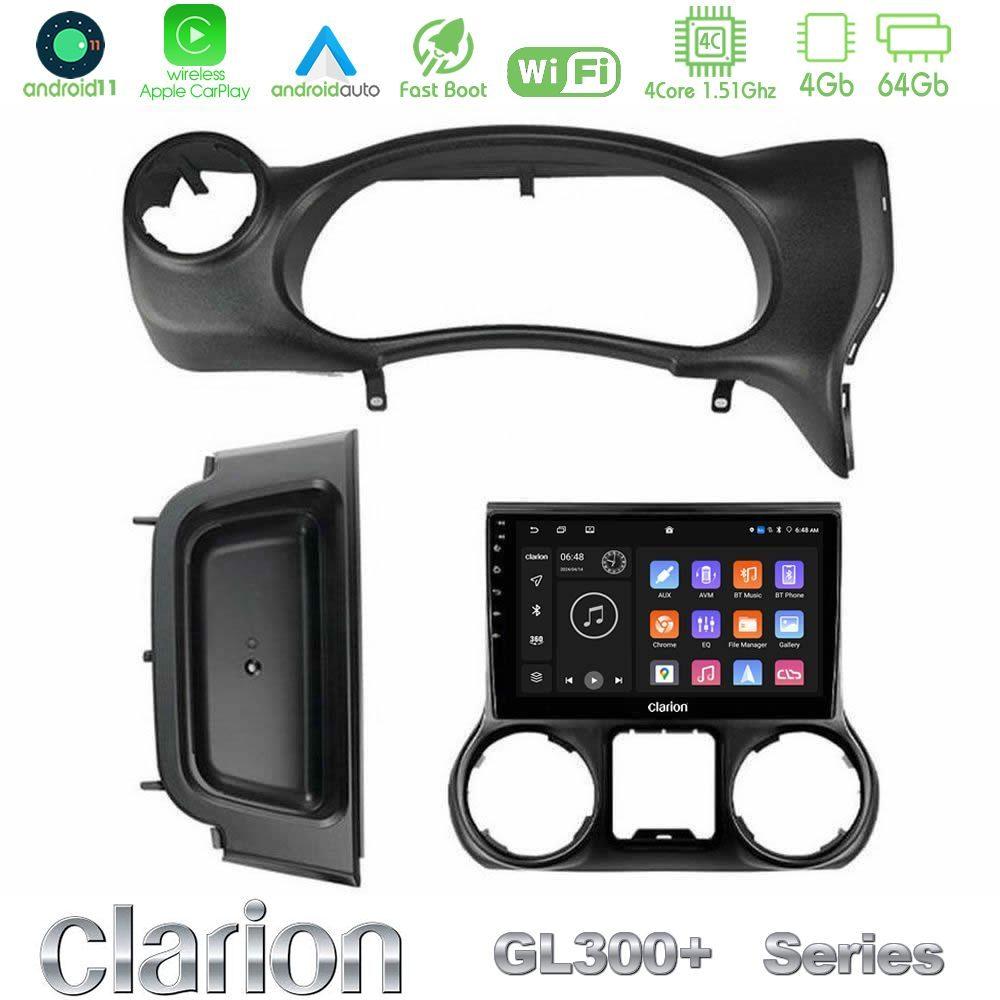 Clarion GL300+ Series 4Core Android11 4+64GB  Jeep Wrangler 2014-2017 Navigation Multimedia Tablet 10" - U-GL34-JP0788