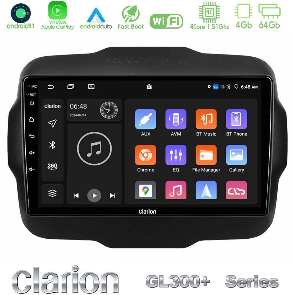 Clarion GL300+ Series 4Core Android11 4+64GB  Jeep Renegade 2015-2019 Navigation Multimedia Tablet 9" - U-GL34-JP134
