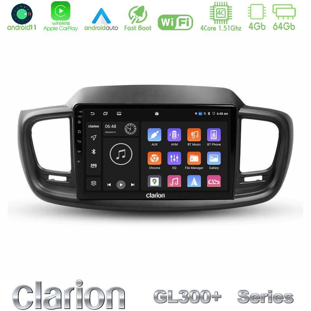 Clarion GL300+ Series 4Core Android11 4+64GB  Kia Sorento 2018-2021 Navigation Multimedia Tablet 9" - U-GL34-KI0248
