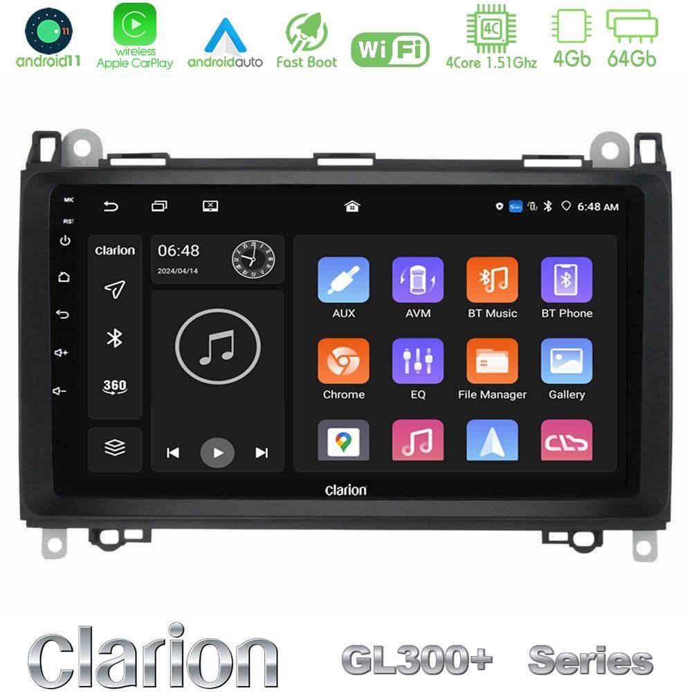 Clarion GL300+ Series 4Core Android11 4+64GB  Mercedes A/B/Vito/Sprinter Class Navigation Multimedia Tablet 9" - U-GL34-MB0759