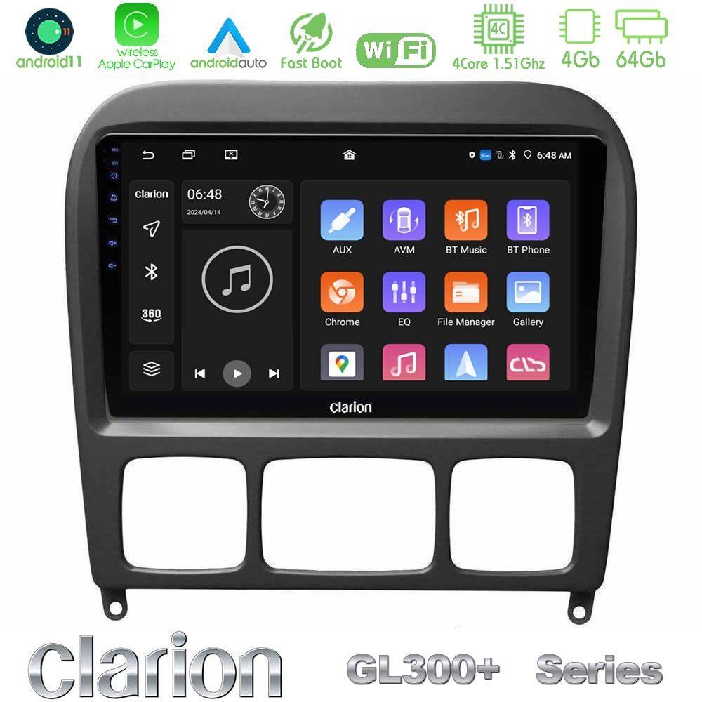 Clarion GL300+ Series 4Core Android11 4+64GB  Mercedes S Class 1999-2004 (W220) Navigation Multimedia Tablet 9" - U-GL34-MB0765B