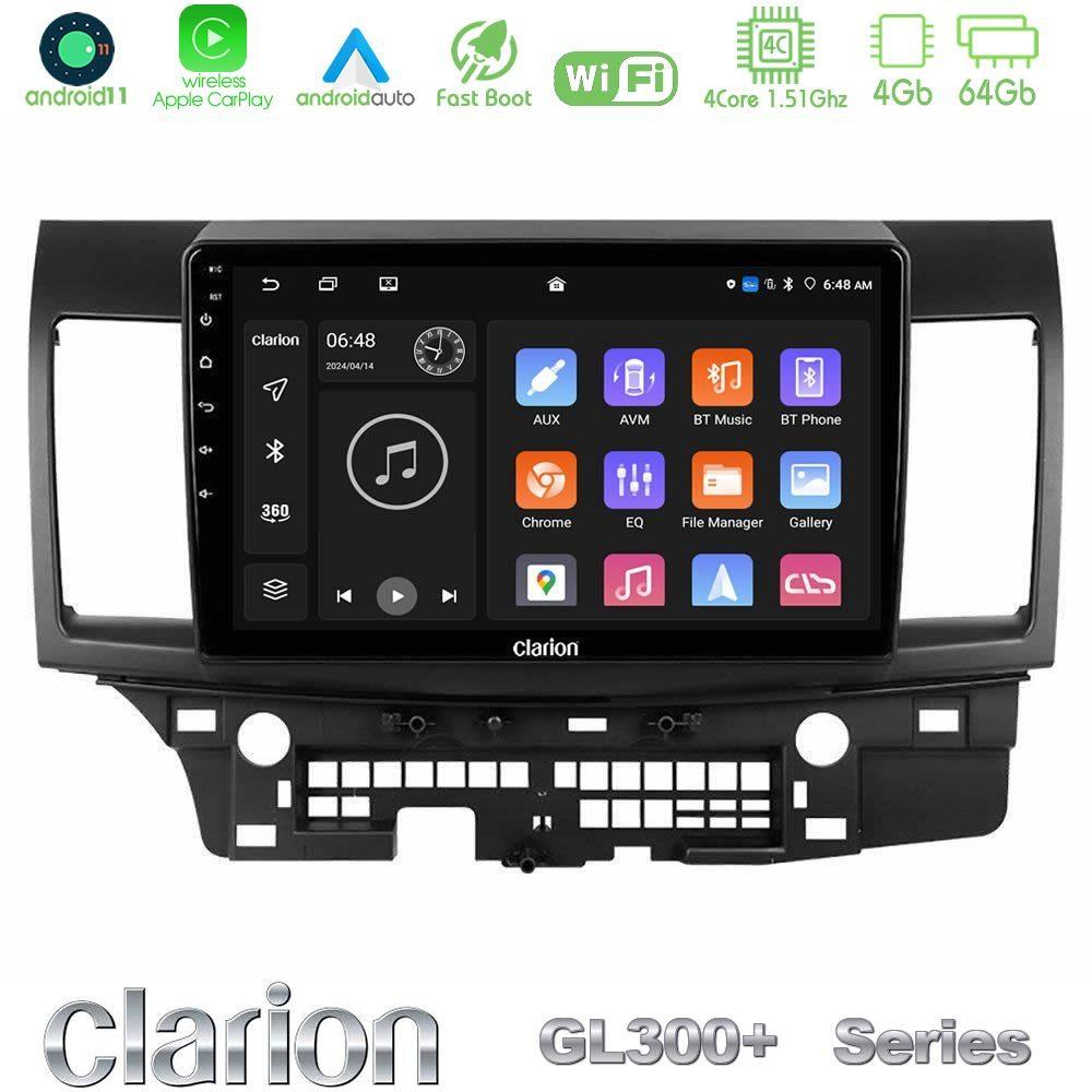 Clarion GL300+ Series 4Core Android11 4+64GB  Mitsubishi Lancer 2008 – 2015 Navigation Multimedia Tablet 10" - U-GL34-MT232