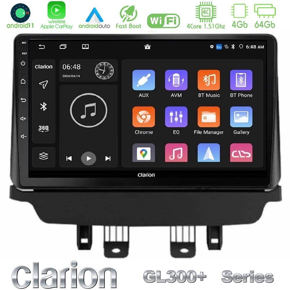 Clarion GL300+ Series 4Core Android11 4+64GB  Mazda 2 2014-2021 Navigation Multimedia Tablet 9" - U-GL34-MZ1091