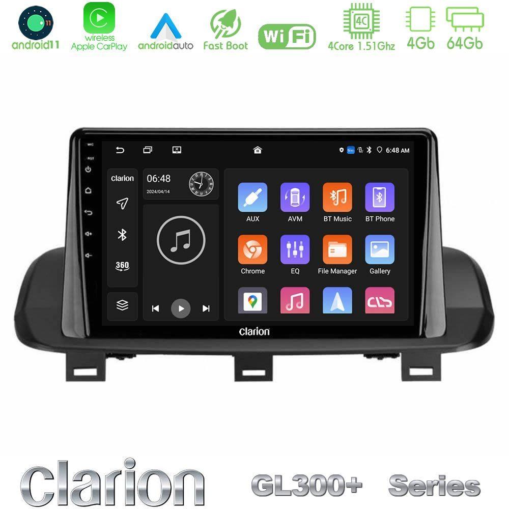 Clarion GL300+ Series 4Core Android11 4+64GB  Nissan Qashqai J12 amp; X-Trail T33 Navigation Multimedia Tablet 10" - U-GL34-NS2114